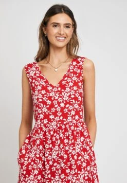 Threadbare Thb Rocks Tiered V - Jurk - Red -eleanor & daniel 03f02c6ed9994a71bf6d878cd608c397