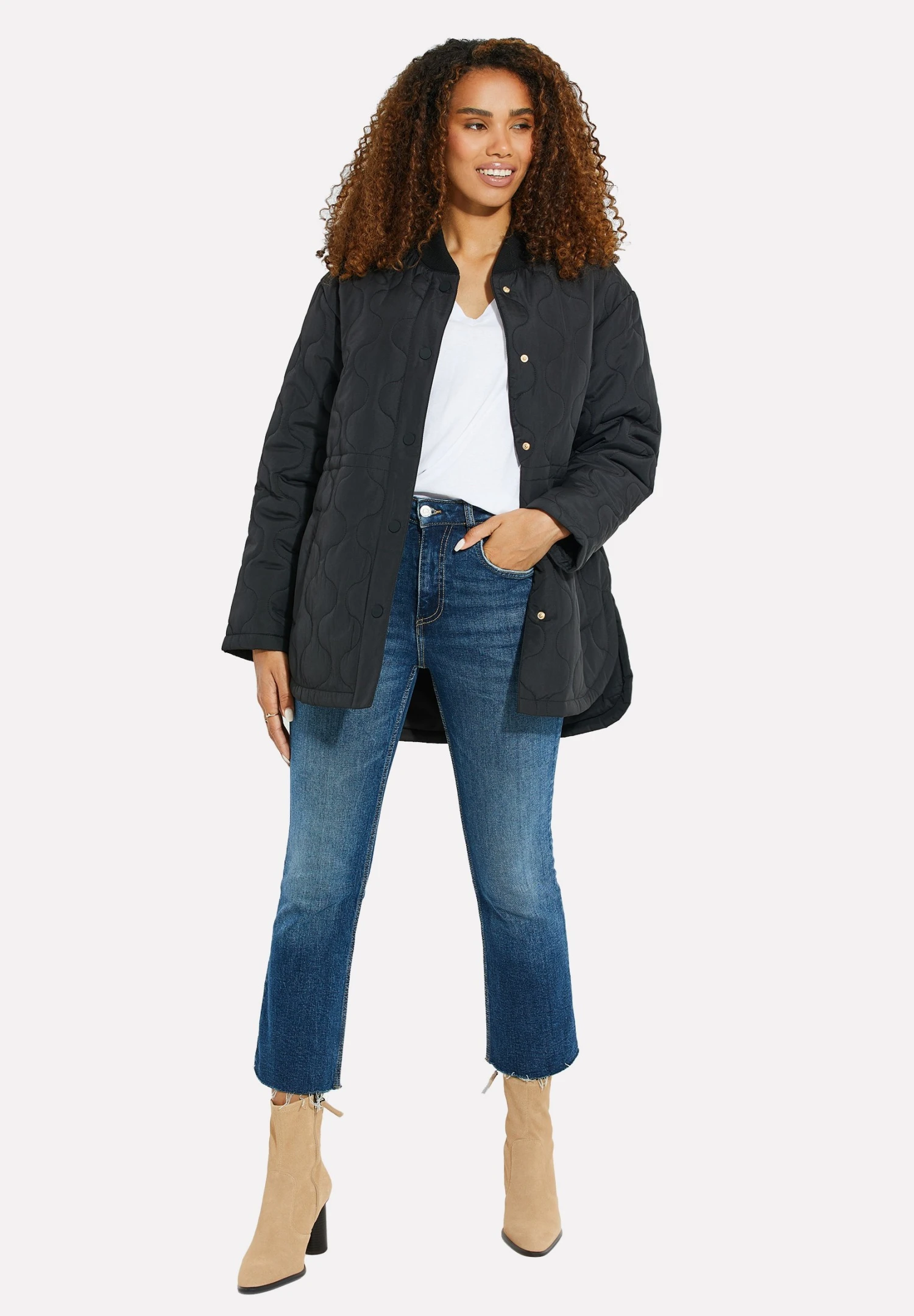 Threadbare Thb- Halflange Jas - Black 4 Threadbare Thb- Halflange Jas - Black - Afbeelding 2