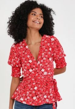 Threadbare Thb Diana Wrap- Blouse - Red