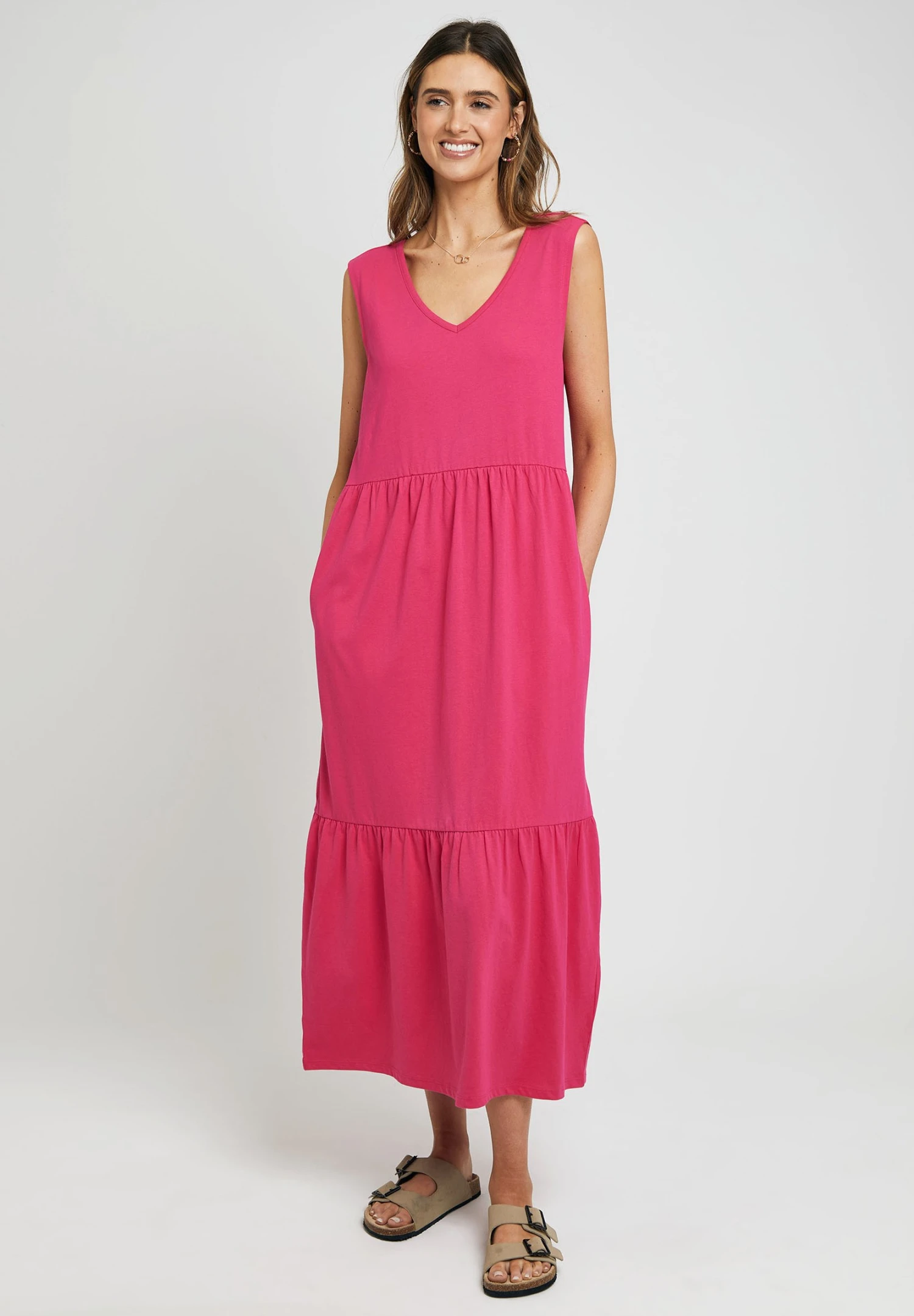 Threadbare Byers Tiered - Jerseyjurk - Pink 3 Threadbare Byers Tiered - Jerseyjurk - Pink