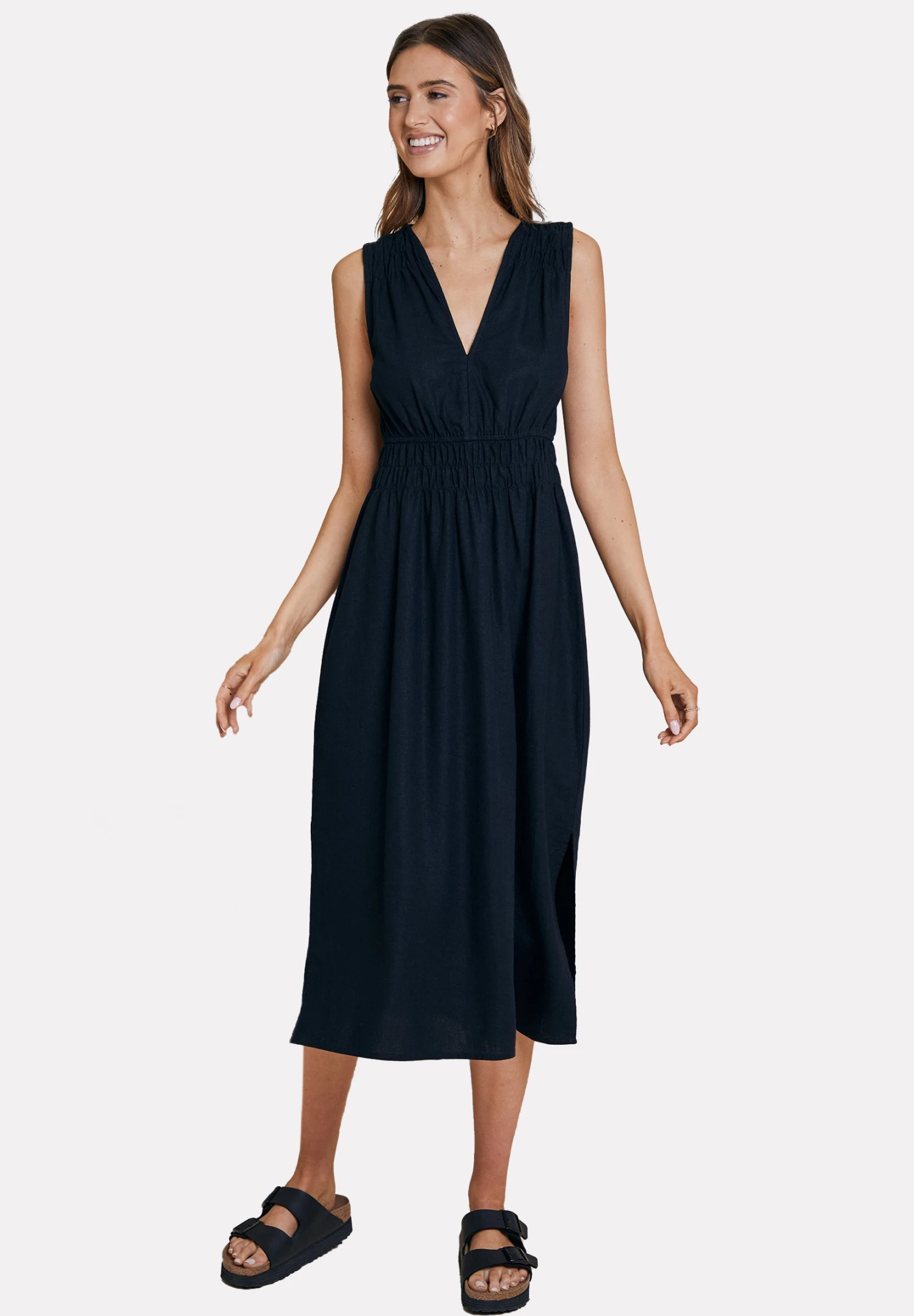 Threadbare Thb Peppercorn Waisted Midi - Jurk - Black 3 Threadbare Thb Peppercorn Waisted Midi - Jurk - Black