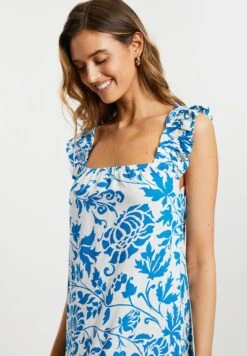 Threadbare Thb Rainbow - Maxi-Jurk - White Blue -eleanor & daniel 0c337ff6c9db4468bb603aa2ad365e55