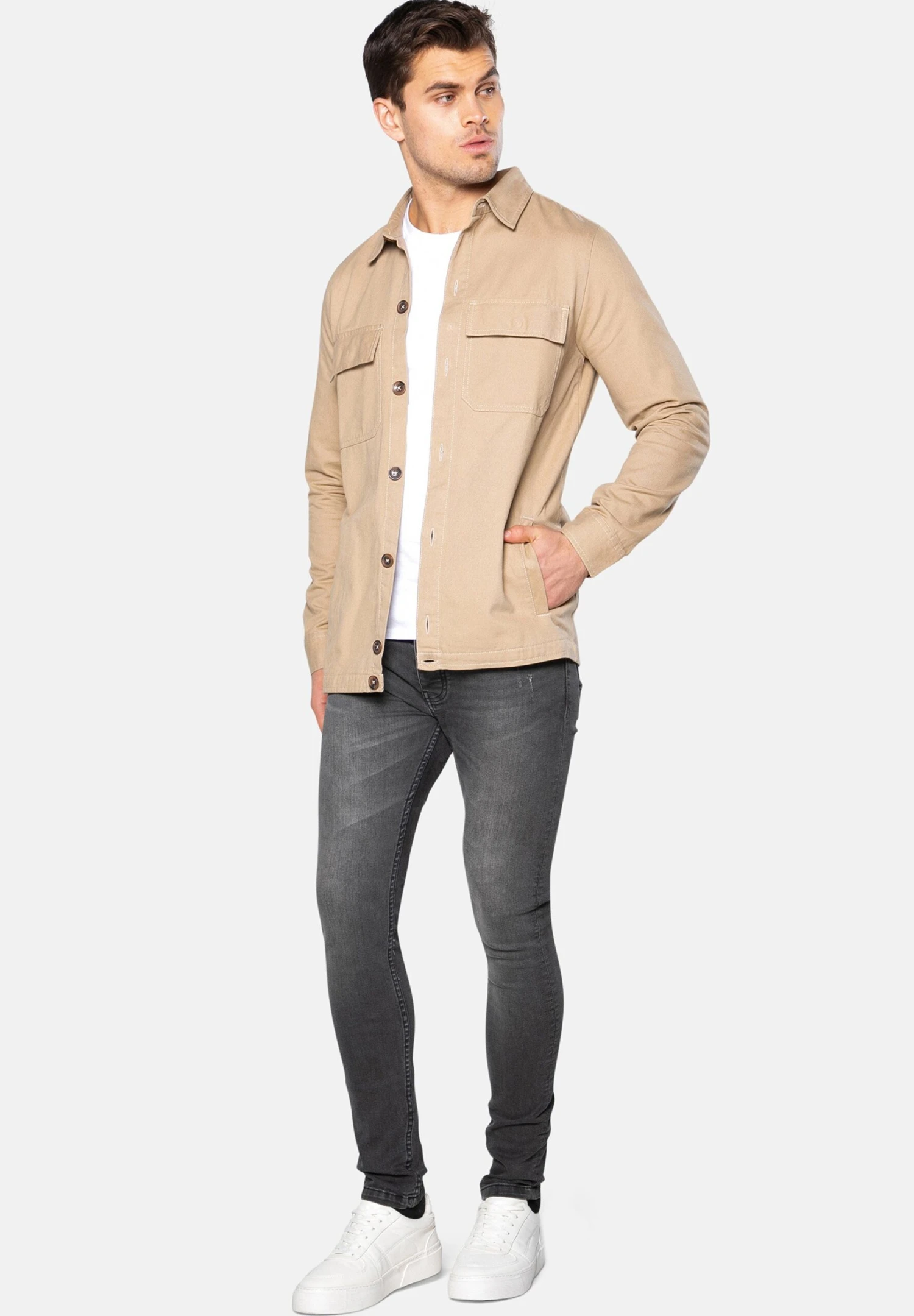 Threadbare Ozone - Lichte Jas - Stone 4 Threadbare Ozone - Lichte Jas - Stone - Afbeelding 2