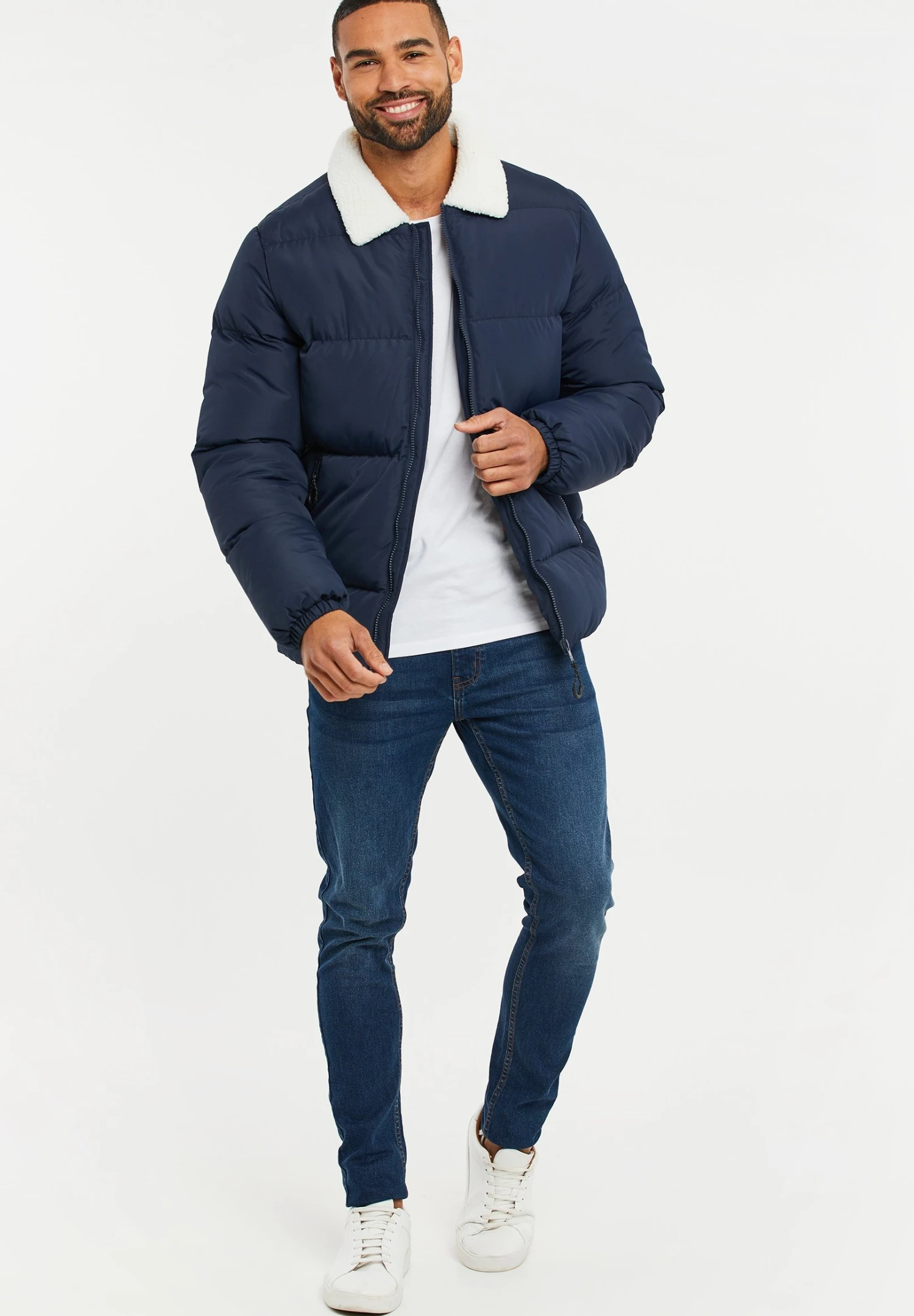 Threadbare Gewatteerde Jas - Navy 4 Threadbare Gewatteerde Jas - Navy - Afbeelding 2