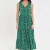 Threadbare Thb Rocks Tiered V - Jurk - Green -eleanor & daniel 1086bd99130c47069ee96735329f2e0e