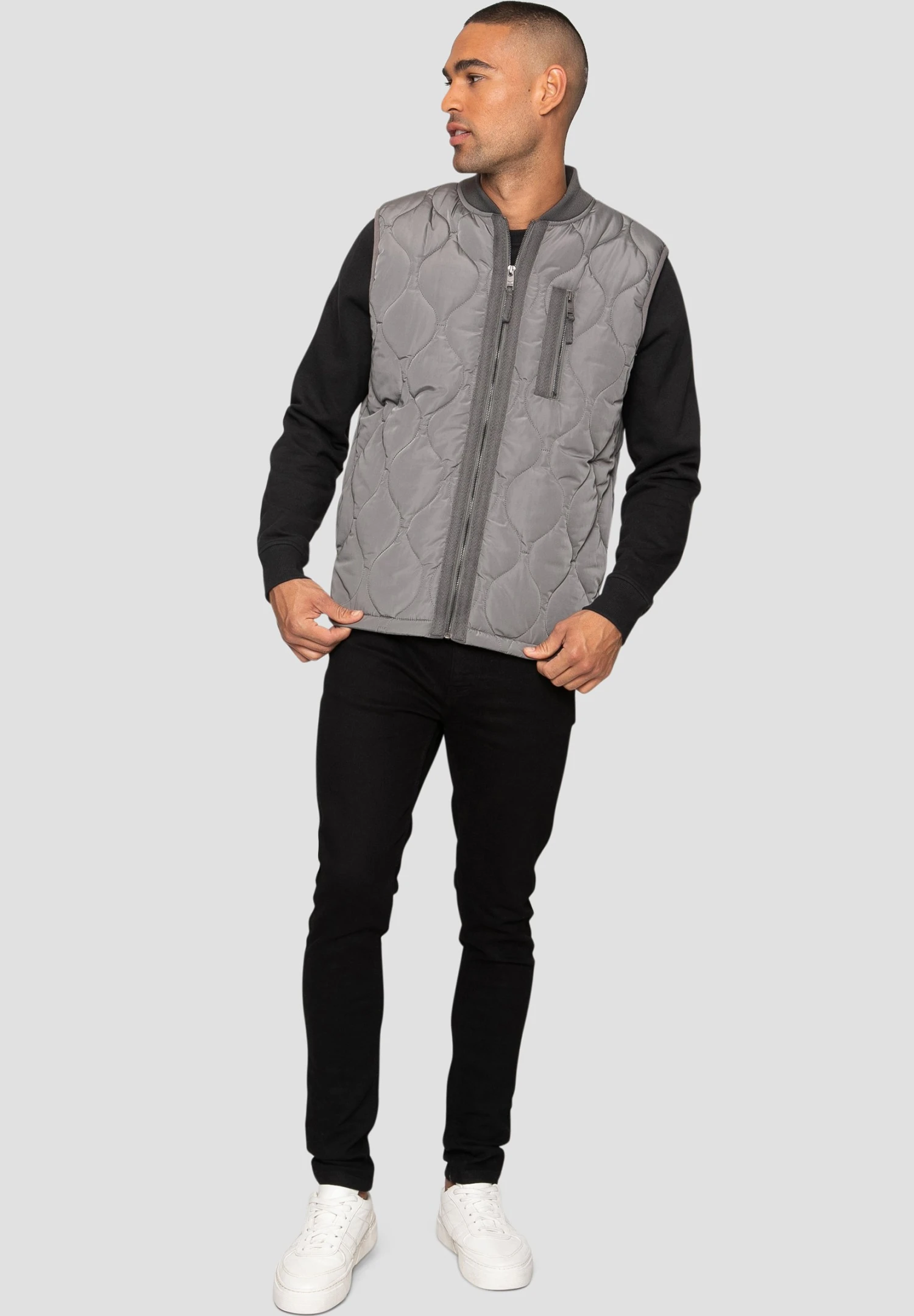 Threadbare Track - Bodywarmer - Grey 4 Threadbare Track - Bodywarmer - Grey - Afbeelding 2