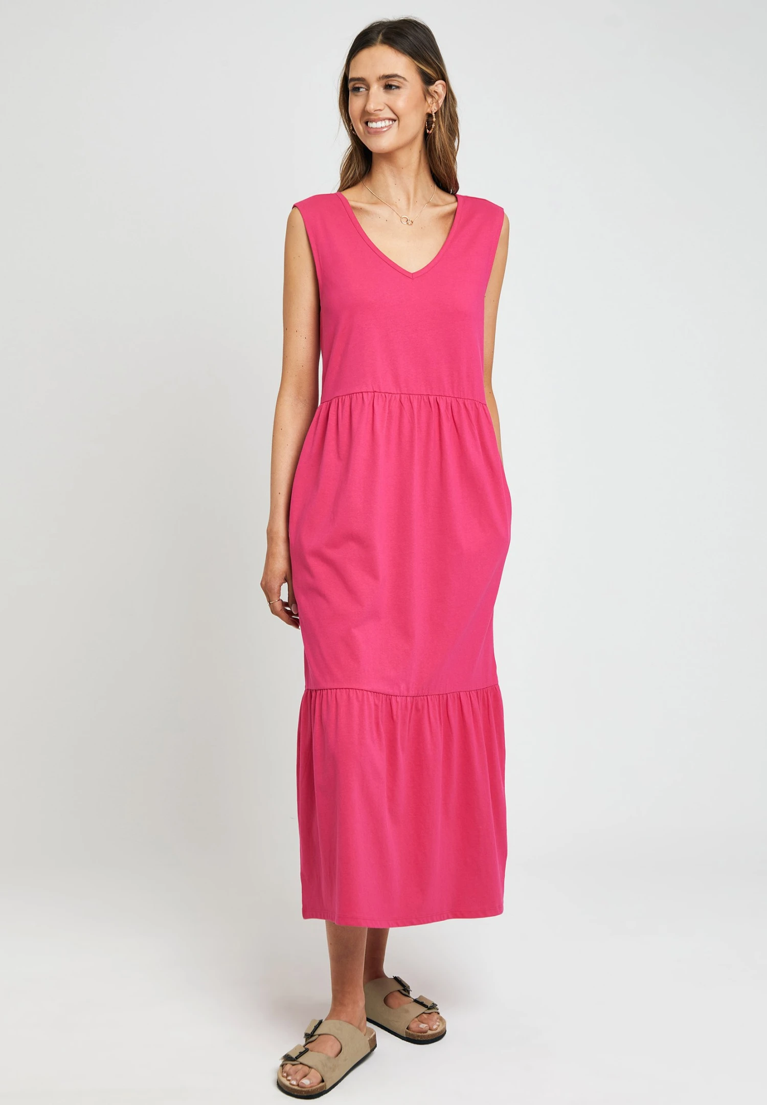 Threadbare Byers Tiered - Jerseyjurk - Pink 4 Threadbare Byers Tiered - Jerseyjurk - Pink - Afbeelding 2