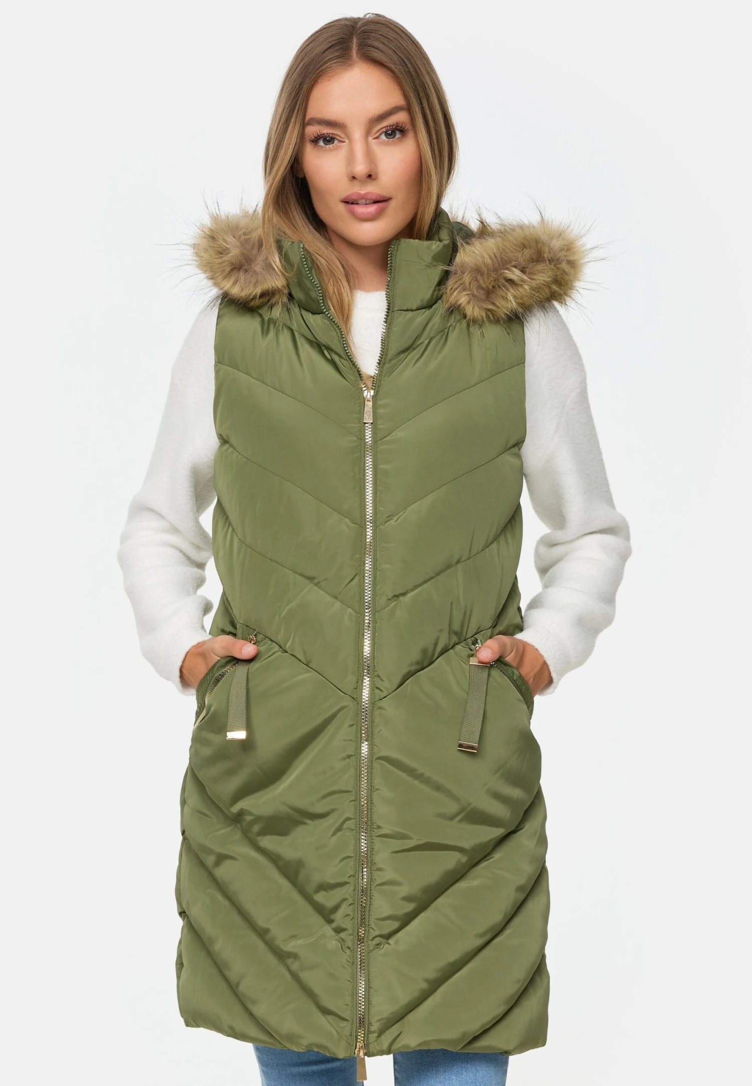 Threadbare Pire Premium- Bodywarmer - Khaki 3 Threadbare Pire Premium- Bodywarmer - Khaki