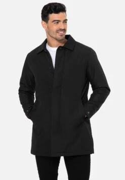 Threadbare Halflange Jas - Schwarz