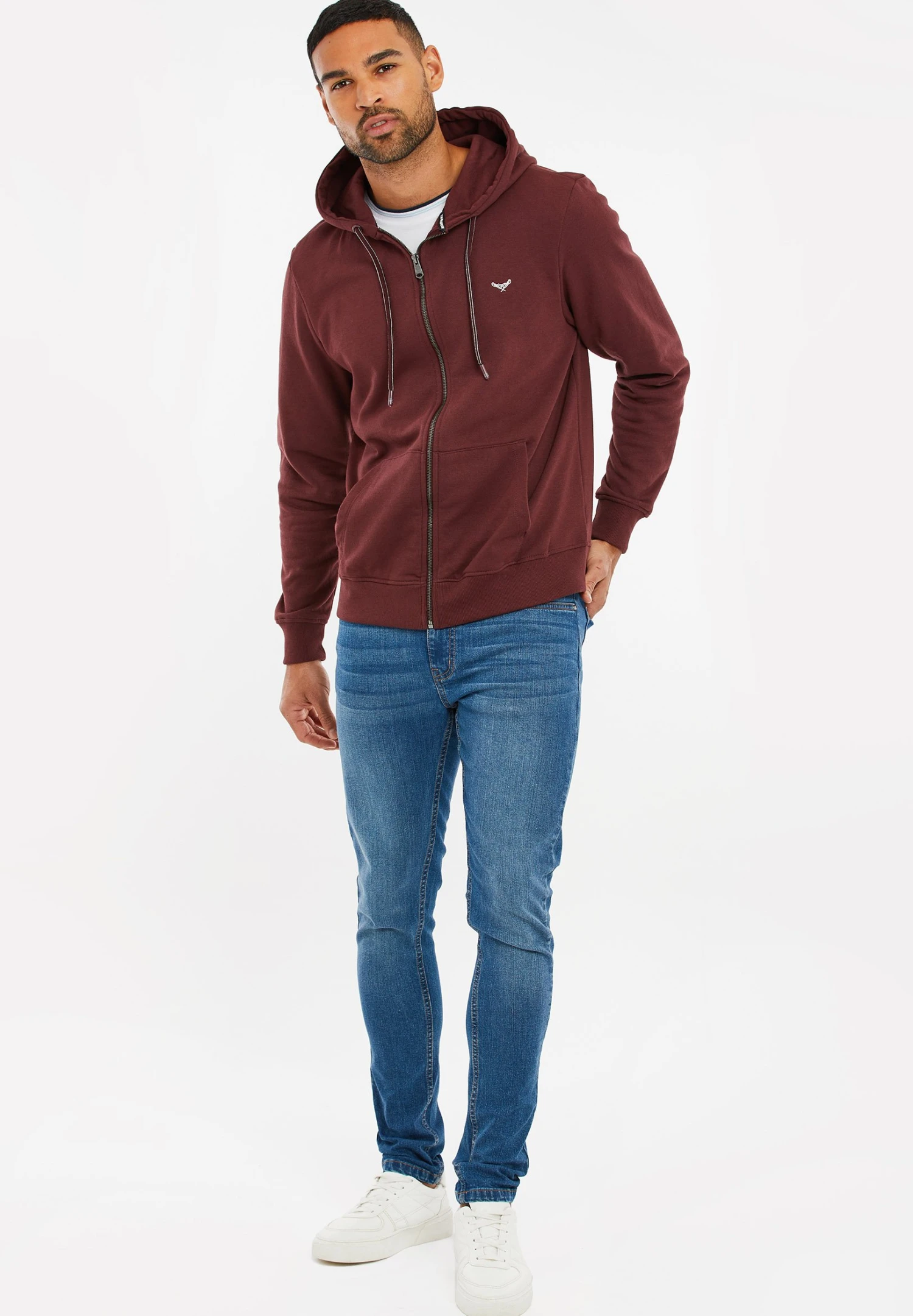 Threadbare Tangerine - Sweater Met Rits - Burgundy 4 Threadbare Tangerine - Sweater Met Rits - Burgundy - Afbeelding 2