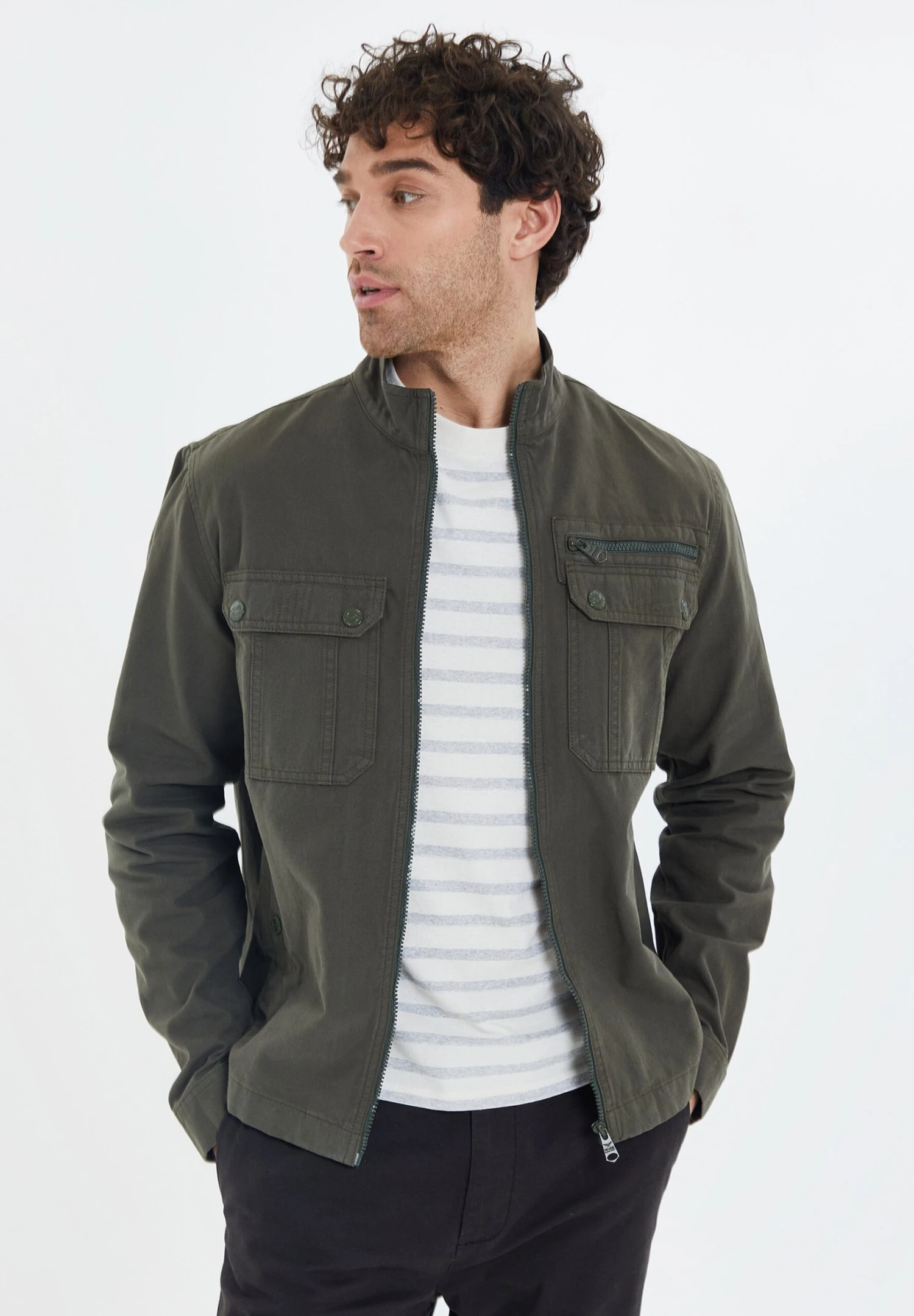 Threadbare Shacket Rye - Spijkerjas - Khaki 3 Threadbare Shacket Rye - Spijkerjas - Khaki