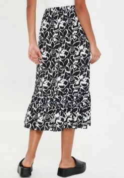 Threadbare Thb Midi Frill Rain - A-Lijn Rok - Black White -eleanor & daniel 1d937c29d7384c369717d261daa4b942
