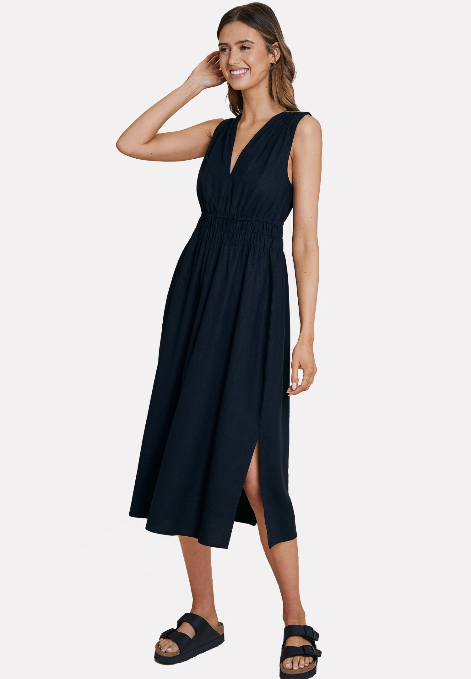 Threadbare Thb Peppercorn Waisted Midi - Jurk - Black 4 Threadbare Thb Peppercorn Waisted Midi - Jurk - Black - Afbeelding 2