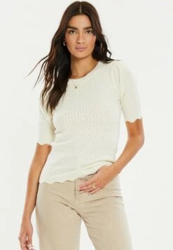 Threadbare Thb Auckland Pointelle - T-Shirt Basic - Stone