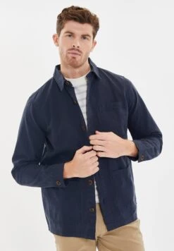 Threadbare Thb Shacket Sunter - Lichte Jas - Navy