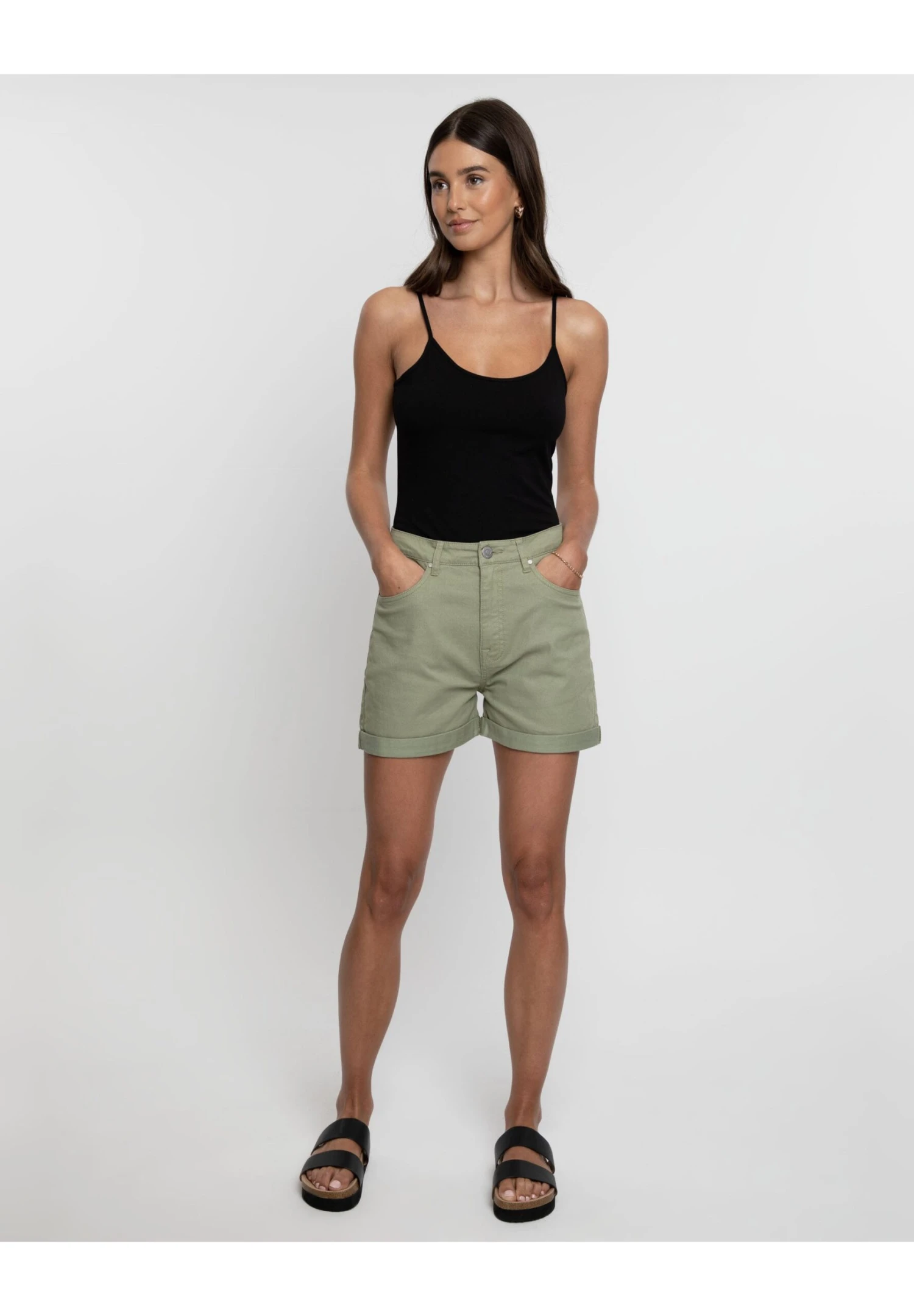 Threadbare Calais Classic - Jeansshort - Olive 4 Threadbare Calais Classic - Jeansshort - Olive - Afbeelding 2
