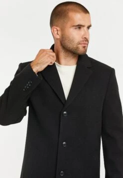 Threadbare Crooked Luxe - Halflange Jas - Black -eleanor & daniel 34e135257b874df280aaf2ab3b323fa8