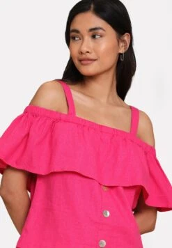 Threadbare Thb Aspen Bardot - Blouse - Hot Pink -eleanor & daniel 387a2ae78116468093bf24b190d7a720