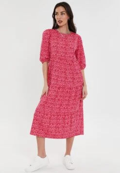 Threadbare Finn Midi Tiered - Jurk - Pink Zebra