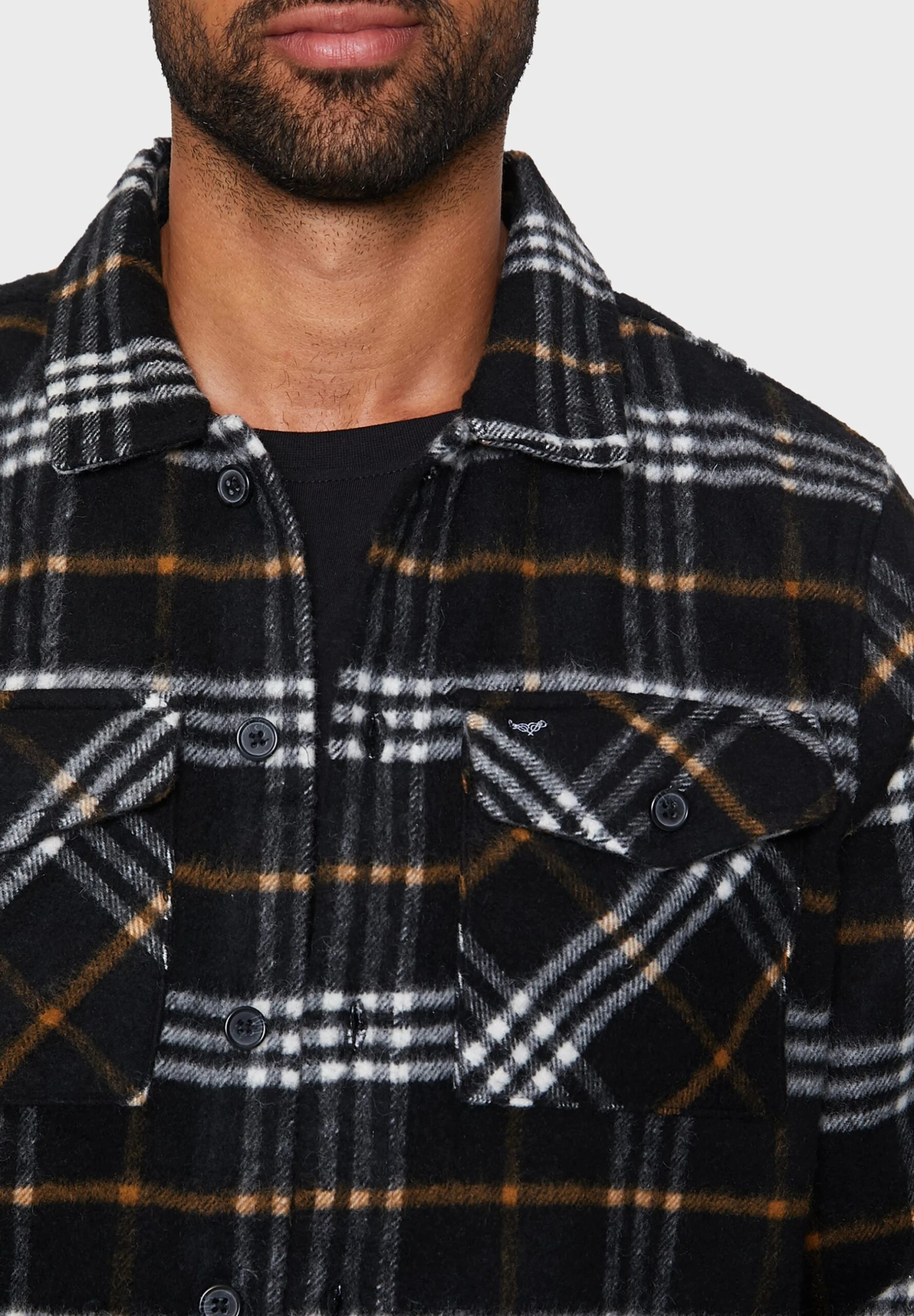Threadbare Christopher Luxe - Overhemd - Black Check 6 Threadbare Christopher Luxe - Overhemd - Black Check - Afbeelding 4