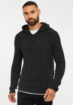 Threadbare Grayson - Trui - Charcoal Marl Black Twist