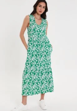 Threadbare Byers Tiered - Jerseyjurk - Green Floral