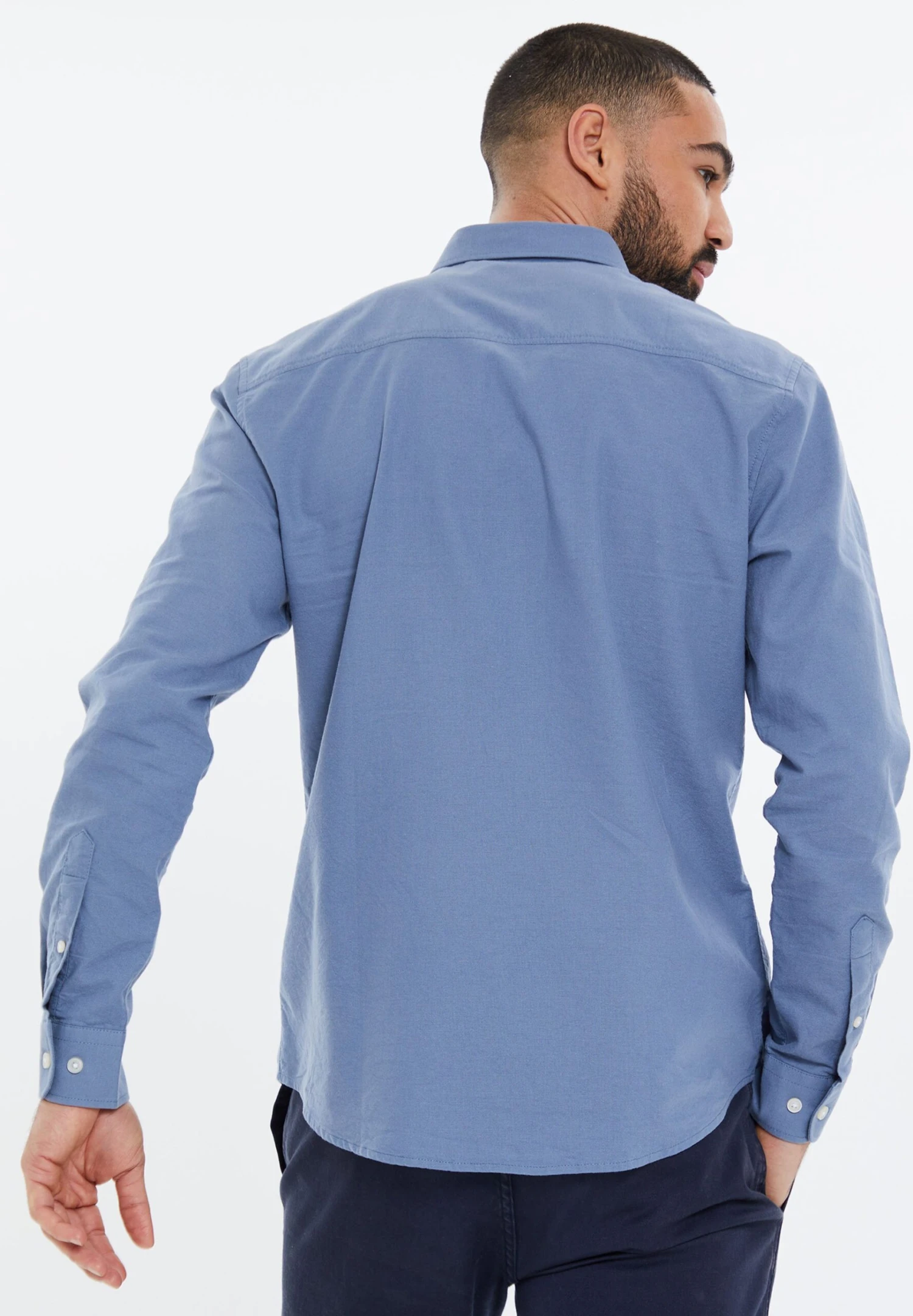 Threadbare Oxford Beacon - Overhemd - Solid Denim 4 Threadbare Oxford Beacon - Overhemd - Solid Denim - Afbeelding 2