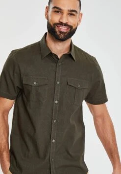 Threadbare Overhemd - Khaki -eleanor & daniel 55a1c47ed76e4045a776abc43cf25549