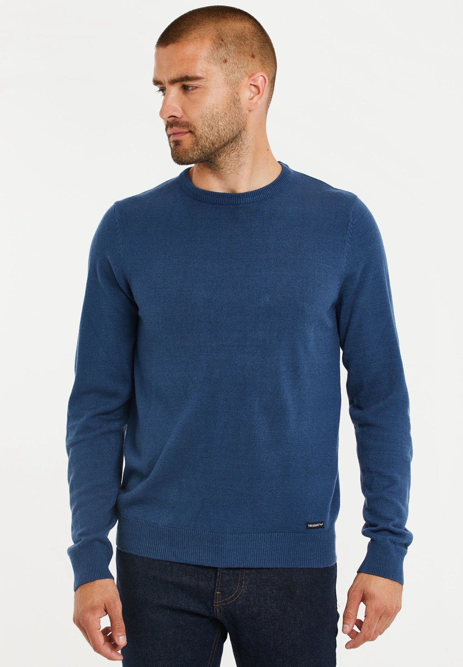 Threadbare Beaufort Crew Neck - Trui - Denim Blue 3 Threadbare Beaufort Crew Neck - Trui - Denim Blue
