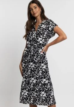 Threadbare Midi Sunshine - Blousejurk - Black White