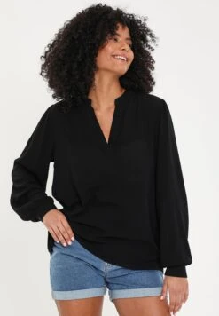 Threadbare Catheryn V Neck- Blouse - Black