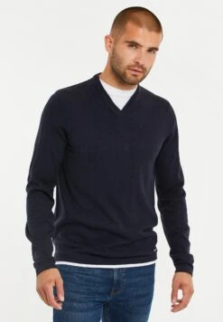 Threadbare Bramwell V-Neck - Trui - Navy