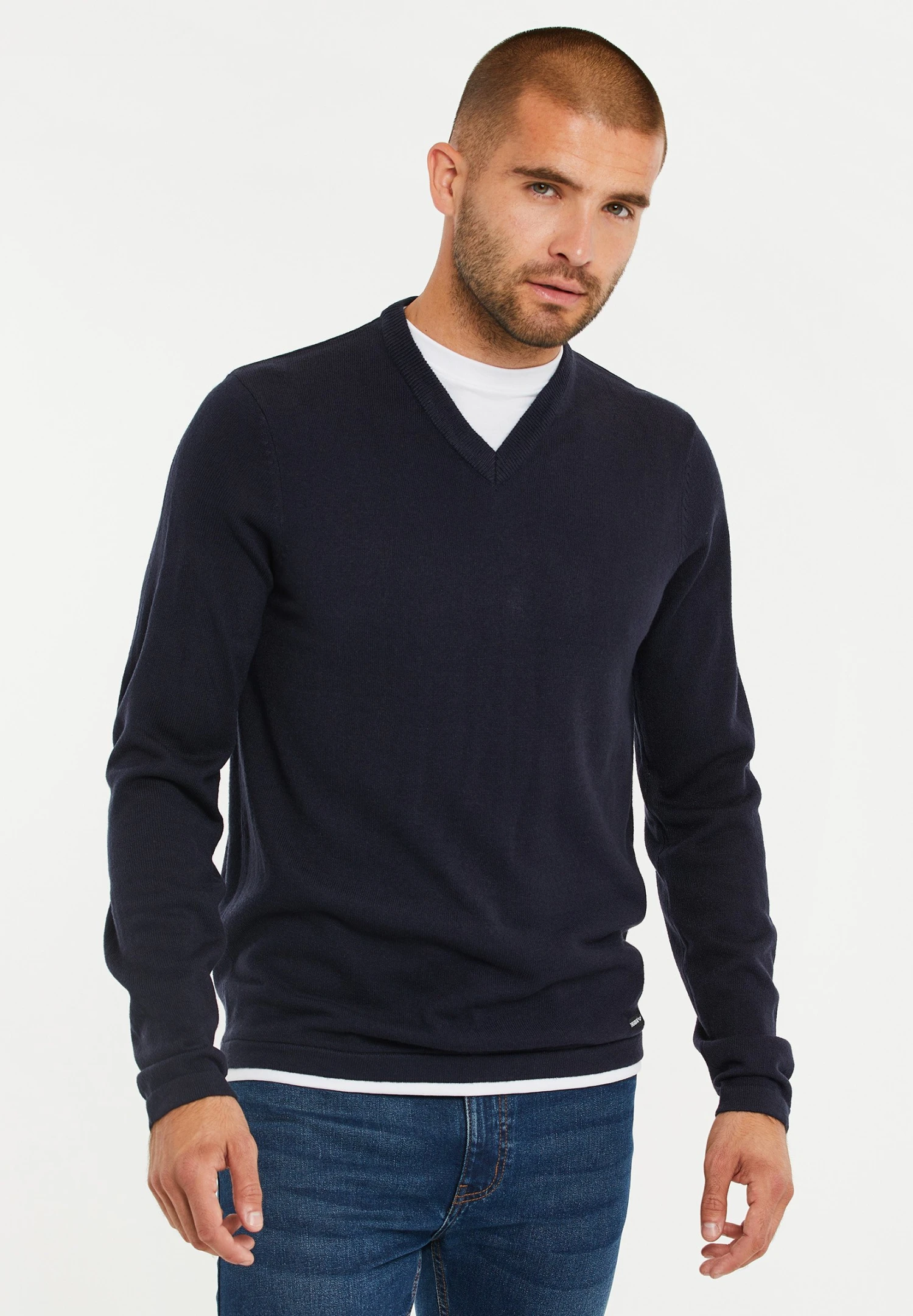 Threadbare Bramwell V-Neck - Trui - Navy 3 Threadbare Bramwell V-Neck - Trui - Navy
