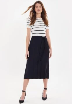 Threadbare Thb Sydney 2 - Gebreide Jurk - Black/White