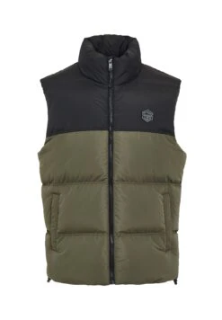 Threadbare Lethame - Bodywarmer - Black Khaki -eleanor & daniel 6f40946cc0c24813aa454288b97efde0