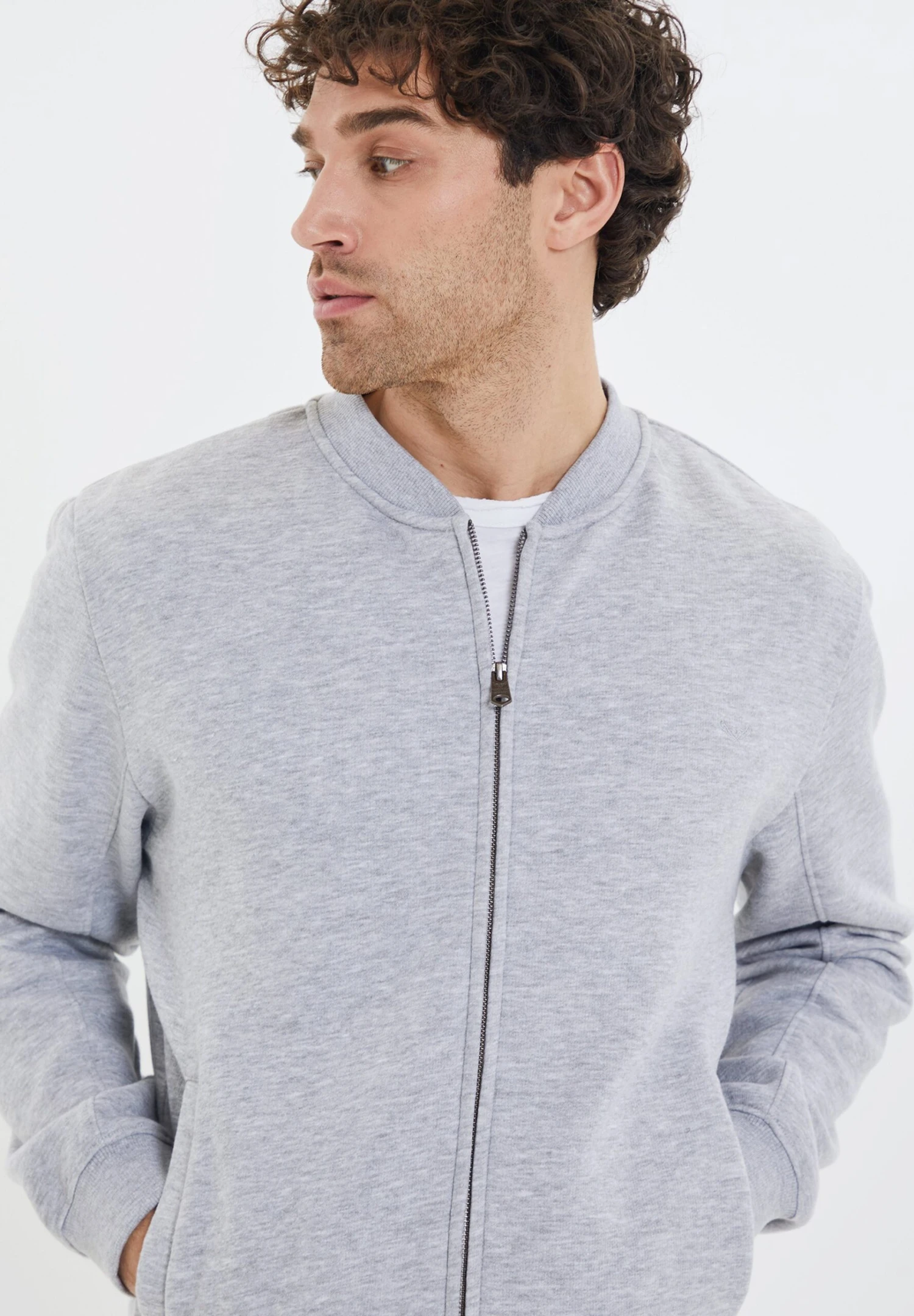 Threadbare Thb Jeter - Sweater Met Rits - Grey Marl 6 Threadbare Thb Jeter - Sweater Met Rits - Grey Marl - Afbeelding 4