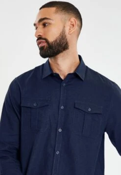 Threadbare Thb Lslv Collins - Overhemd - Navy -eleanor & daniel 79870c1b2ca740d092e572ccfc16bcfa