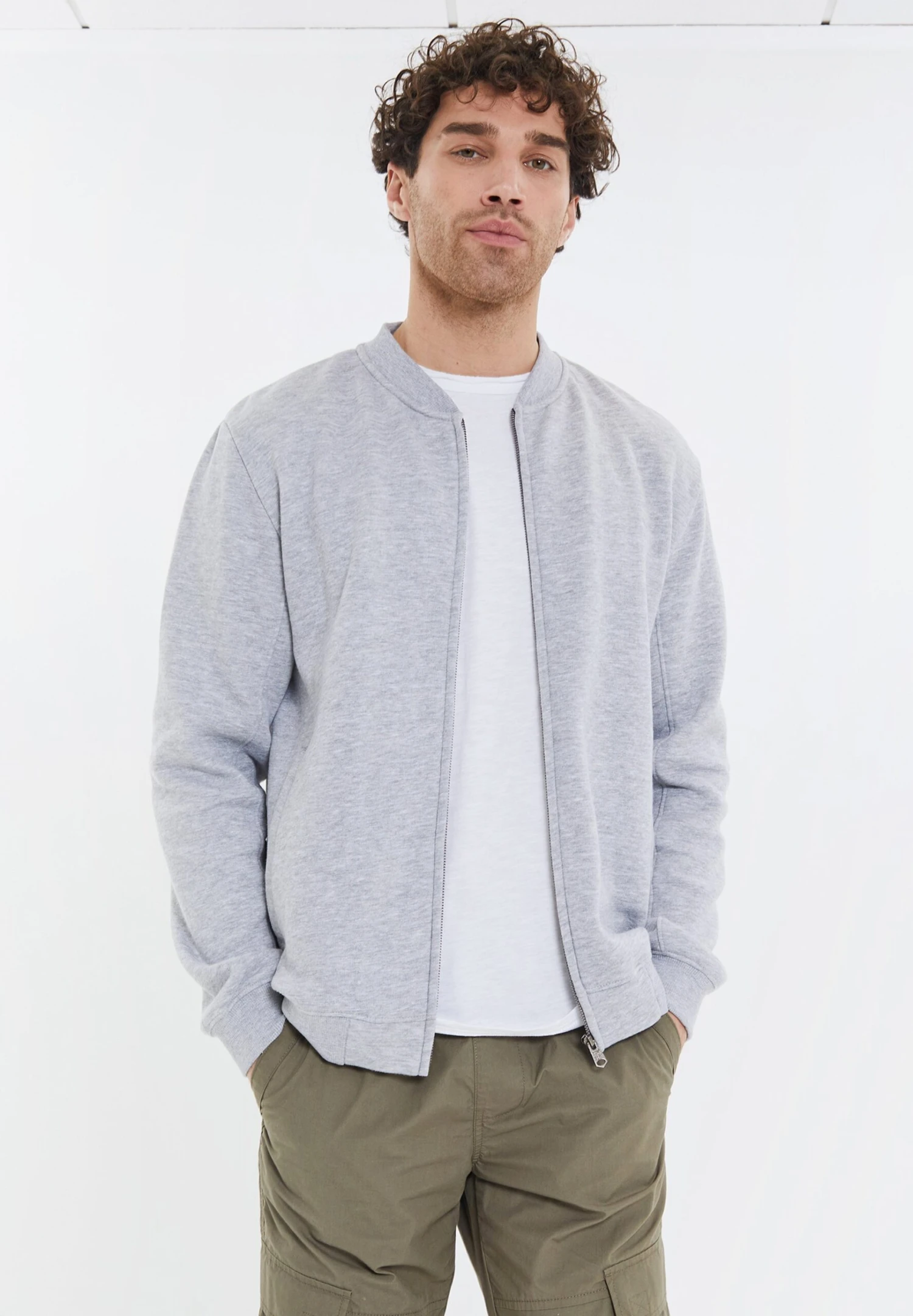 Threadbare Thb Jeter - Sweater Met Rits - Grey Marl 3 Threadbare Thb Jeter - Sweater Met Rits - Grey Marl