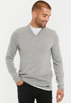 Threadbare Bramwell V-Neck - Trui - Grey Marl