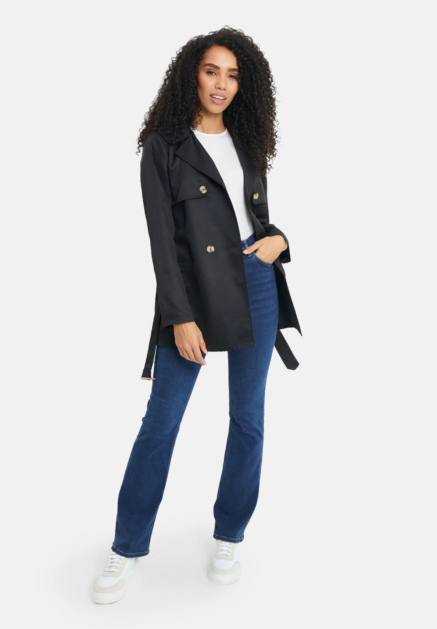 Threadbare Trenchcoat - Black 4 Threadbare Trenchcoat - Black - Afbeelding 2