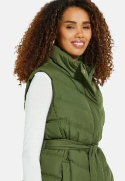 Threadbare Thb Cruz Funnel Neck - Bodywarmer - Khaki -eleanor & daniel 8b12eb37ae1145289fca5c4919277ada