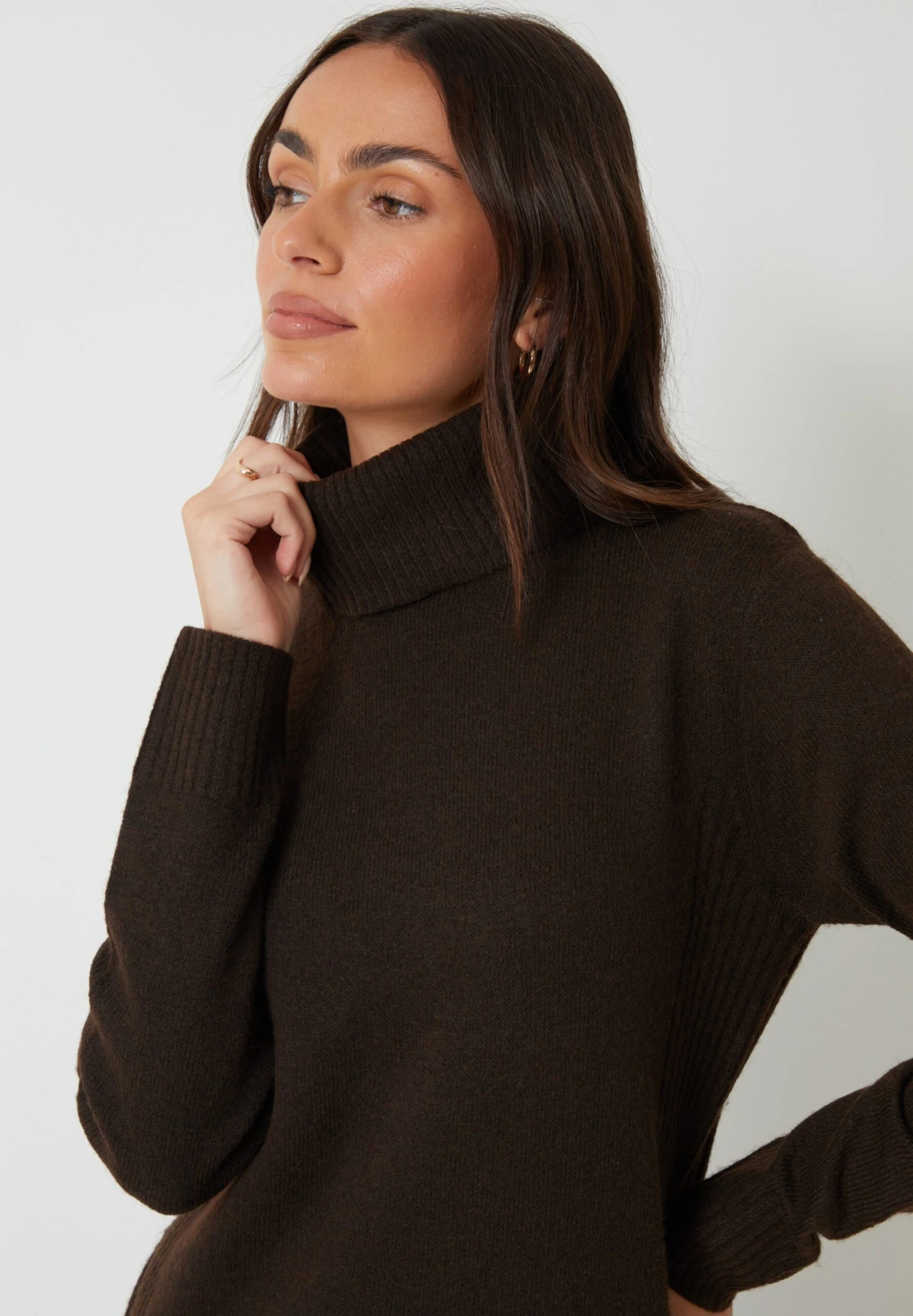 Threadbare CAPPUCINO - Gebreide Jurk - Chocolate 6 Threadbare CAPPUCINO - Gebreide Jurk - Chocolate - Afbeelding 4