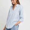 Threadbare Thb Crisp Poplin - Blouse - Blue Stripe