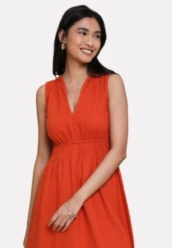 Threadbare Thb Peppercorn Waisted Midi - Jurk - Orange -eleanor & daniel 92501999b92149dd9a2ac0b21f86332c