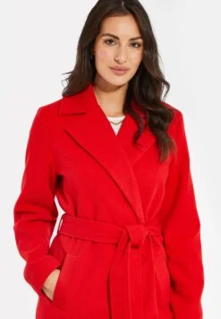 Threadbare Thb Decaf Collar Belted Formal- Mantel - Red -eleanor & daniel 96c59f152de547d5a8d8ecee37707b3b