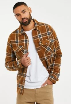 Threadbare Christopher Luxe - Overhemd - Camel Check