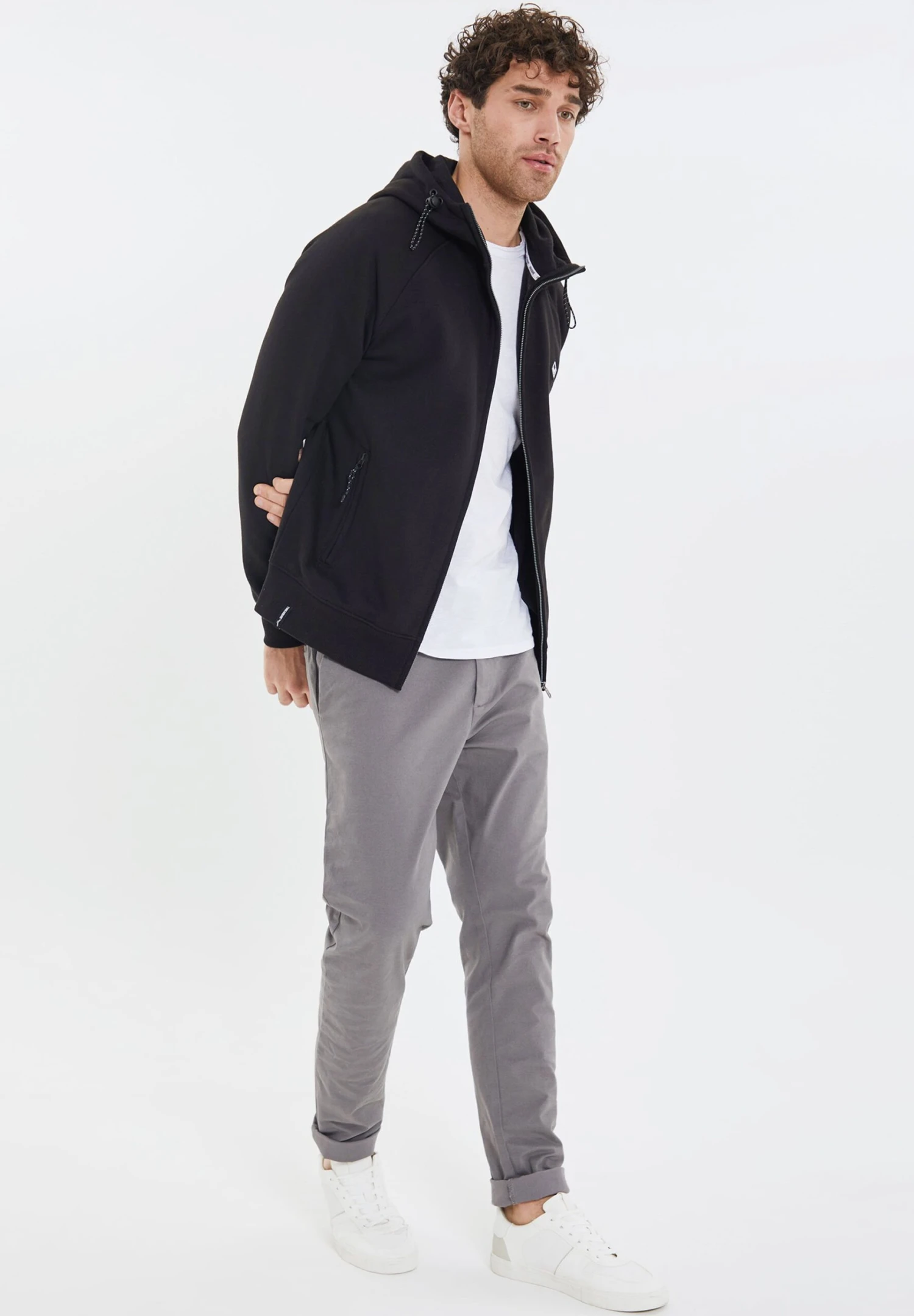 Threadbare Zip Through Radium - Sweater Met Rits - Black 4 Threadbare Zip Through Radium - Sweater Met Rits - Black - Afbeelding 2