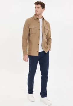 Threadbare Thb Lslv Drupe - Overhemd - Stone