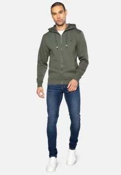 Threadbare Tangerine - Sweater Met Rits - Dark Khaki -eleanor & daniel a4e7bd87b8ff4a4bab4729d60341485c