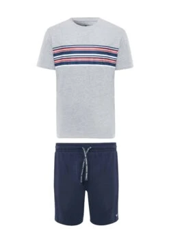 Threadbare Pyjama-Set - Shorts - Grey Marl & Navy -eleanor & daniel a5a1b65f118b4715b9673d9097ff9f42
